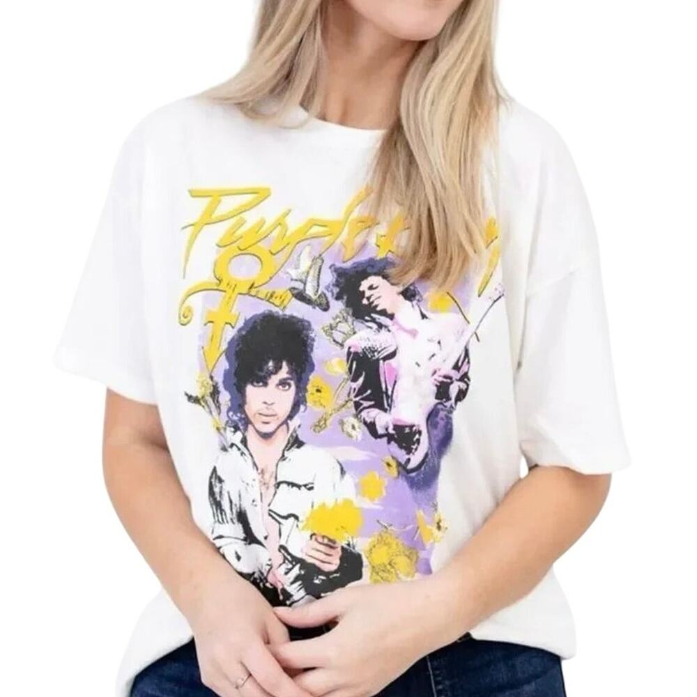 DAYDREAMER Prince & the Revolution Purple Rain Flowers Tee, Size S, New w/o Tag